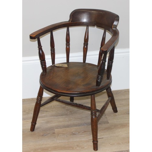 57 - 2 vintage chairs to inc an early 20th century mahogany desk chair with leather seat, approx 87cm tal... 