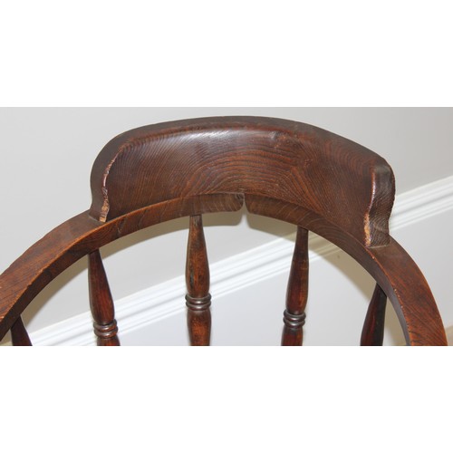 57 - 2 vintage chairs to inc an early 20th century mahogany desk chair with leather seat, approx 87cm tal... 