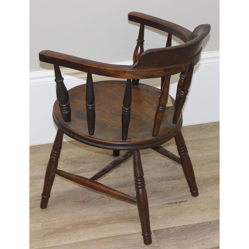 57 - 2 vintage chairs to inc an early 20th century mahogany desk chair with leather seat, approx 87cm tal... 