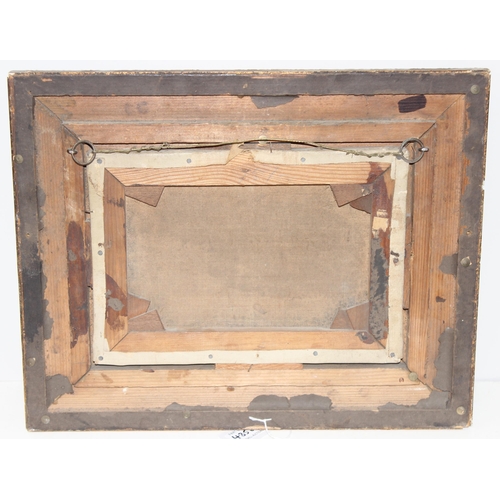 549S - 19th century oil on canvas in gilt frame, likely St Mary's Church Whitby as seen from the sea, appro... 