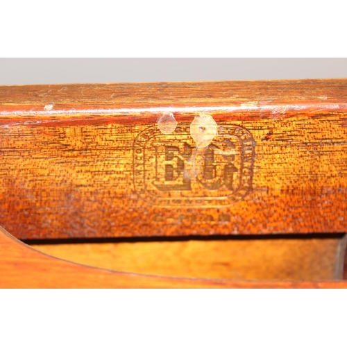 50 - Retro low coffee table with brass accents, G-Plan stamp, approx 74cm wide x 48cm deep x 45cm tall