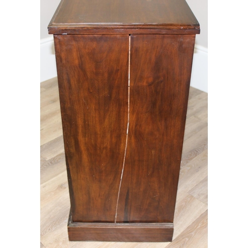 55 - Edwardian period 2 over 3 chest of drawers with unusual brass handles, approx 105cm wide x 48cm deep... 