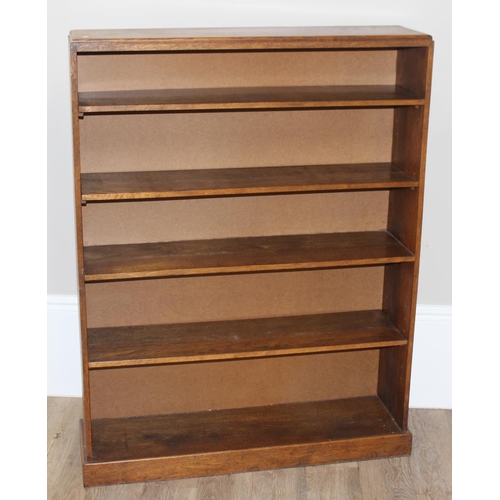 6 - Vintage oak bookcase with 5 shelves, approx 94cm wide x 24cm deep x 125cm tall