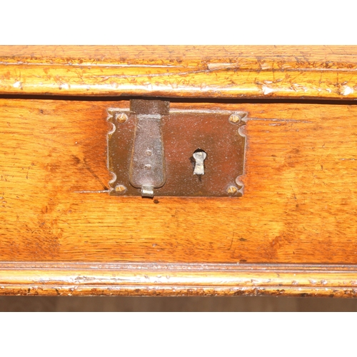 4 - Titchmarsh & Goodwin, an 18th century style oak bible box on stand, label to interior, approx 61cm w... 