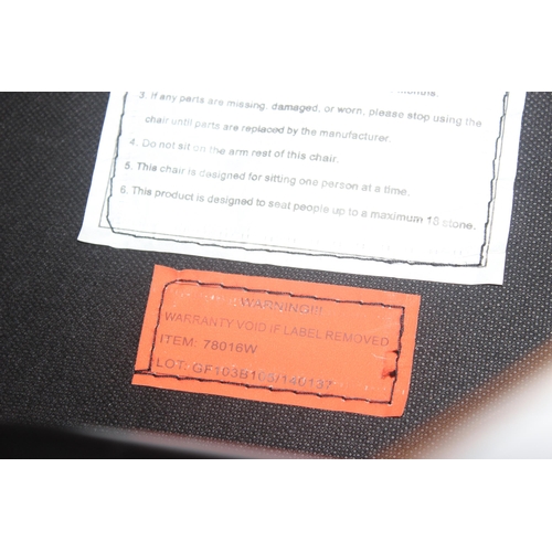 26 - A retro brown leather Ekornes style armchair and footstool, approx 75cm wide x 75cm deep x 110cm tal... 