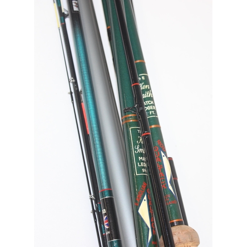 Collection of match course fishing rods to include Ken Smith ...