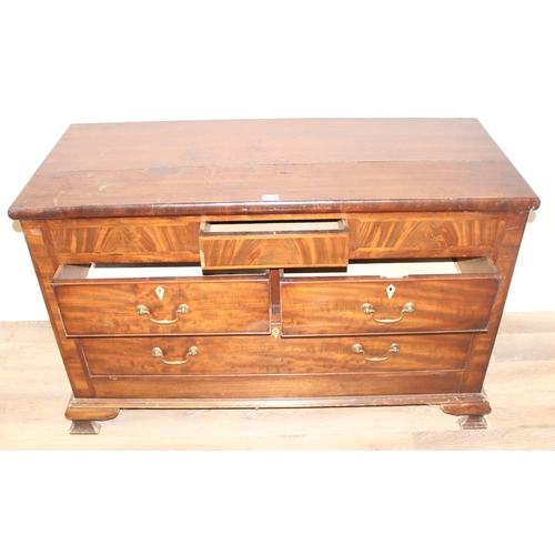 60 - An unusual antique Mahogany chest of drawers with secret drawer, approx 132 x 55 x 83cm