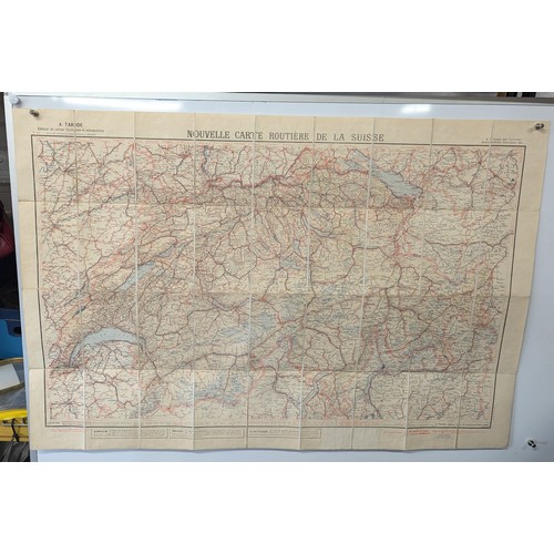 538 - Edward Stanford (1827-1904) a rare folding cloth backed map of Switzerland 