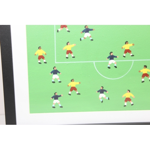 395 - Gordon Barker (British, 21st century) original acrylic painting of a football match, signed lower ri... 