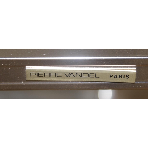 161 - Pierre Vandel of Paris (b.1946-) A retro chrome frames Hollywood regency square side table, formed o... 