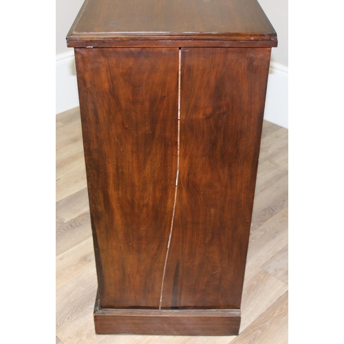 165 - Edwardian period 2 over 3 chest of drawers with unusual brass handles, approx 105cm wide x 48cm deep... 