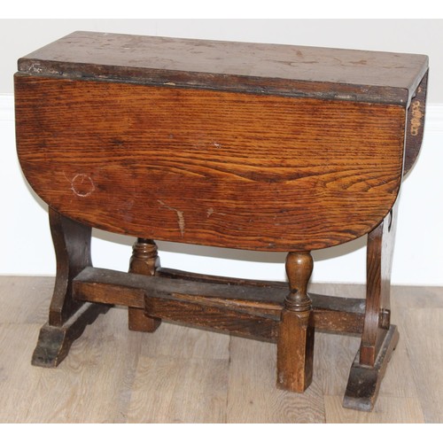 166 - 3 pieces of antique furniture to include an Arts & Crafts period glazed oak display cabinet, with ke... 