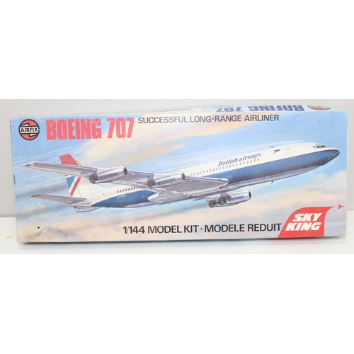 629 - 2 vintage boxed model plane kits, to incl Boeing 707 and Keil Kraft Chief 64