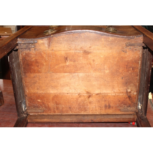 167 - An unusual Georgian Mahogany serpentine baized lined box formed as a 2 drawer chest of drawers, appr... 