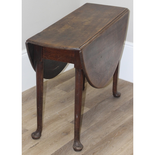 168 - Georgian mahogany gate legged drop leaf table with pad feet, approx 134cm W x 102cm D x 73cm H when ... 