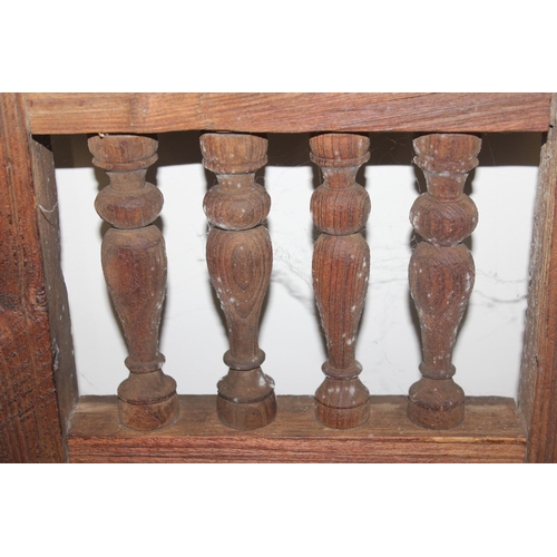 17 - 2 antique Indian carved and pierced wooden doors or window shutters, likely 19th century, each appro... 