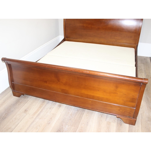 18 - Grange - a vintage French made sleigh bed to fit a super king mattress, approx 180cm x 200cm