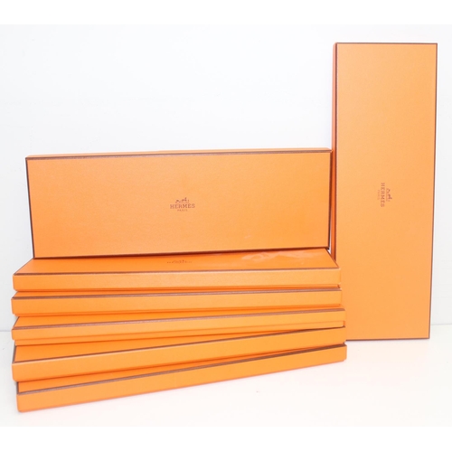 200 - 7 assorted empty Hermes tie or cravat boxes