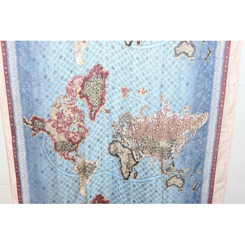 202 - A vintage Louis Vuitton silk scarf or wrap in the World Map Graffiti pattern, unusual large size, ap... 