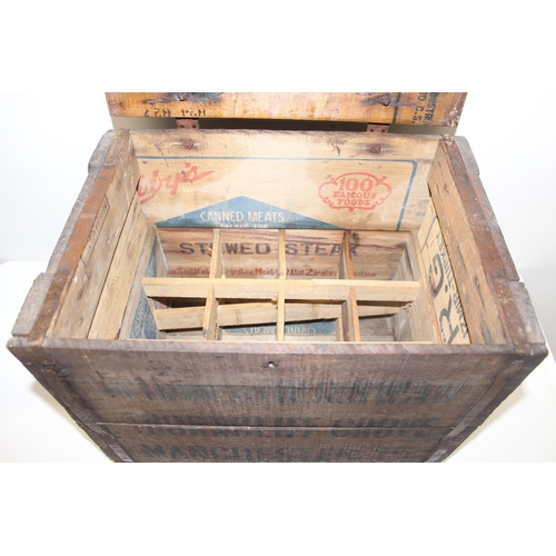 271 - Vintage wooden lidded-crate with stencilled writing 'Return to W. R. Swan Thorncliff Grove, Manchest... 