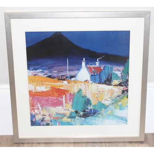 377 - Donald Hamilton Fraser (British, 1929-2009): Large framed colourful abstract print, approx 81cm x 81... 