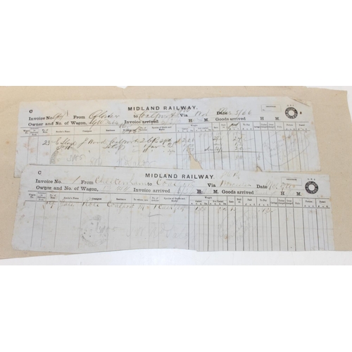 523 - Qty of 19th century (1860's) railway Waybills, mostly for Great Western Railway with some Midland Ra... 