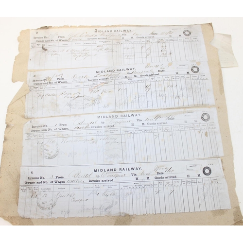 523 - Qty of 19th century (1860's) railway Waybills, mostly for Great Western Railway with some Midland Ra... 