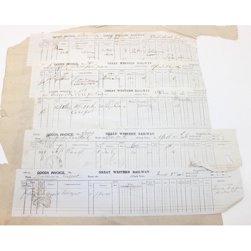 523 - Qty of 19th century (1860's) railway Waybills, mostly for Great Western Railway with some Midland Ra... 