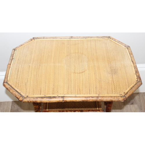 54 - An Aesthetic Movement elongated octagonal bamboo side table c.1900, approx 66cm wide x 44cm deep x 7... 