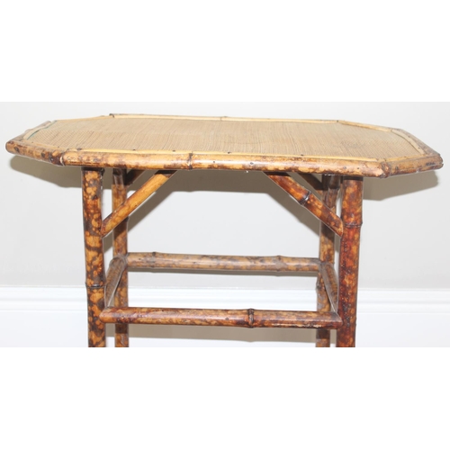 54 - An Aesthetic Movement elongated octagonal bamboo side table c.1900, approx 66cm wide x 44cm deep x 7... 