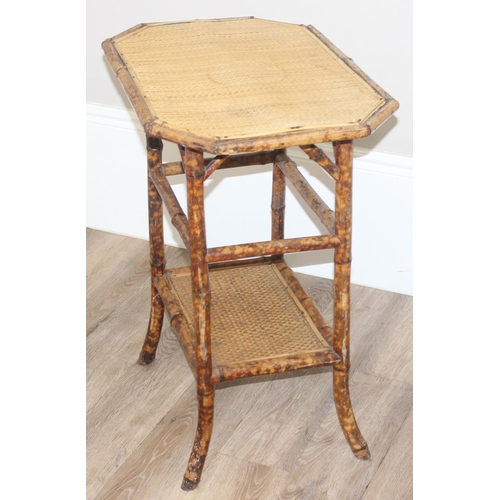 54 - An Aesthetic Movement elongated octagonal bamboo side table c.1900, approx 66cm wide x 44cm deep x 7... 