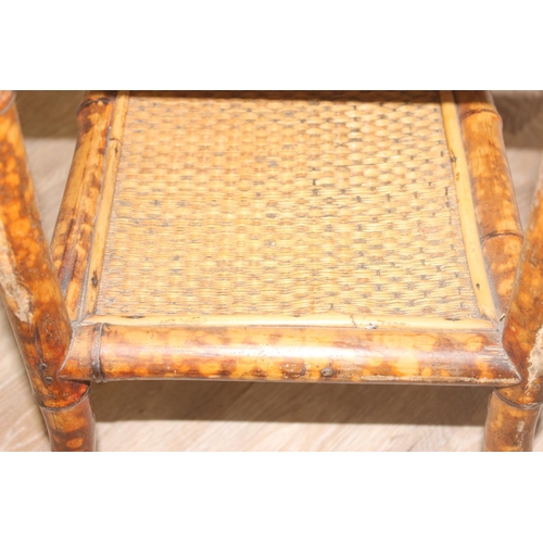 54 - An Aesthetic Movement elongated octagonal bamboo side table c.1900, approx 66cm wide x 44cm deep x 7... 