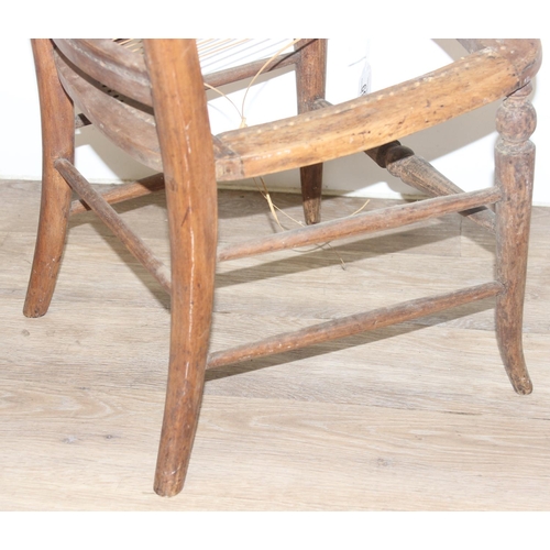 69 - Qty of assorted antique and later furniture items to inc a pine chair, a bed tray or table, a chair ... 