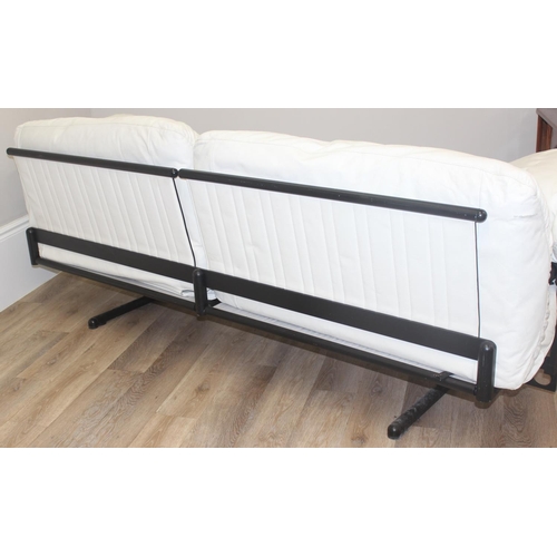 7 - Poltrona Frau - a retro style white leather and tubular framed sofa designed by Pierluigi Cerri for ... 