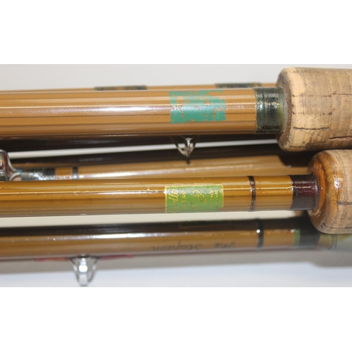 705 - 5 x Apollo tubular steel course fishing rods, some with original rod bags