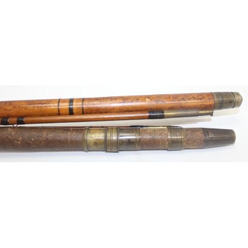 708 - Split cane C. Farlow & Co Ltd 3 piece fly fishing rod (2 tip sections), the tip sections fit into a ... 