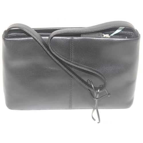 204 - Qty of black leather ladies' handbags, to incl a new in dust-bag Radley example, Jane Shilton etc