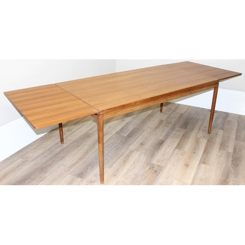 4 - A retro mid-century Danish Christian Linneberg teak extending dining table with 2 extra leaves, mark... 