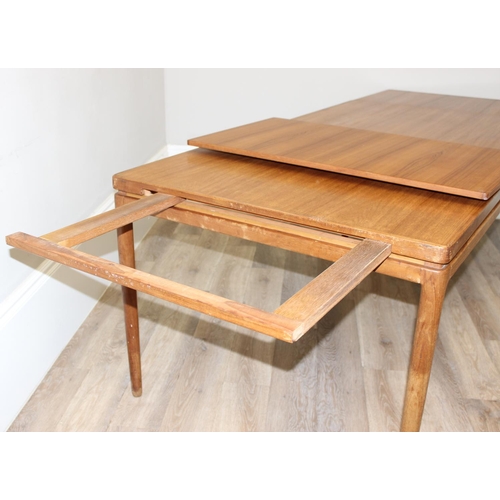 4 - A retro mid-century Danish Christian Linneberg teak extending dining table with 2 extra leaves, mark... 