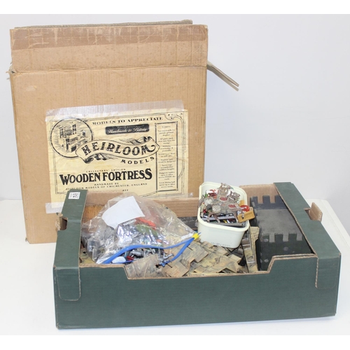 614 - Heirloom Models wooden Fort, 1992, in original boxes, unchecked for completeness, approx 80cm W x 55... 