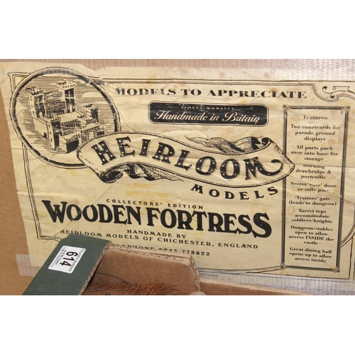 614 - Heirloom Models wooden Fort, 1992, in original boxes, unchecked for completeness, approx 80cm W x 55... 