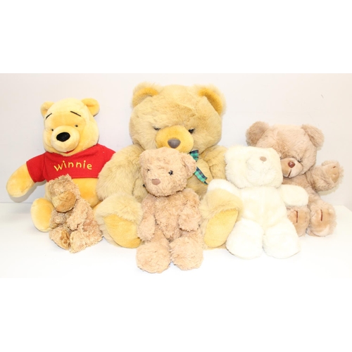 620 - 6 assorted vintage and later teddy bears to inc Disney Winnie the Pooh etc