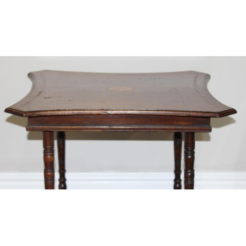 86 - An Edwardian Sheraton revival side table with unusual decorative base in the Aesthetic taste, approx... 