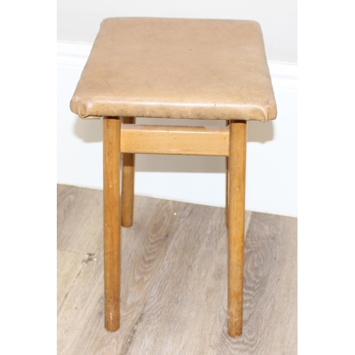 87 - 4 assorted stools to inc a pair of mid-century and a smaller milking stool with quarter sawn elm top... 