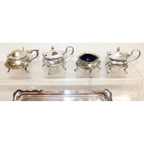 1041 - Qty of assorted vintage silver plated items to inc entree dishes, sauce boats, goblets, cutlery etc,... 