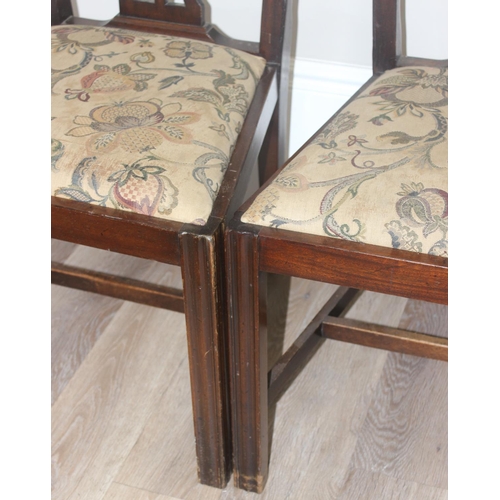 114 - A set of 8 (6 + 2 carvers) 19th century Chippendale style dining chairs with carved slat backs and l... 