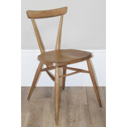 123 - 2 vintage Ercol chairs, a stacking chair and a hoop back chair, the largest approx 86cm tall, both w... 