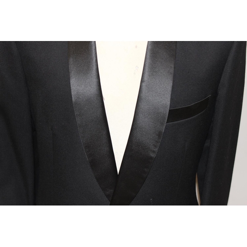 212 - Dinner Jacket or tuxedo suit and trousers, bearing 2 tailors labels to include Citizens Tailors of H... 