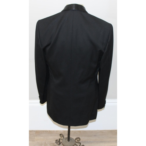 212 - Dinner Jacket or tuxedo suit and trousers, bearing 2 tailors labels to include Citizens Tailors of H... 