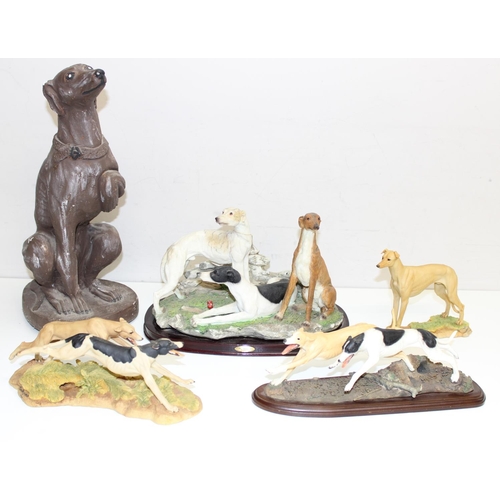 2336 - 5 various greyhound figures to include examples from the Juliana collection and a large concrete exa... 